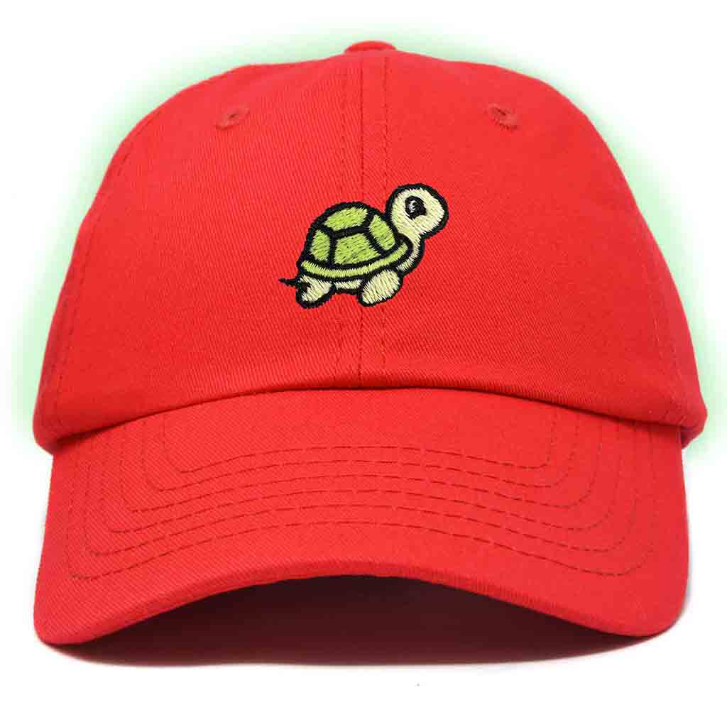 Dalix Turtle Embroidered Glow in the Dark Dad Hat Cotton Baseball Cap Men in Washed Navy Blue