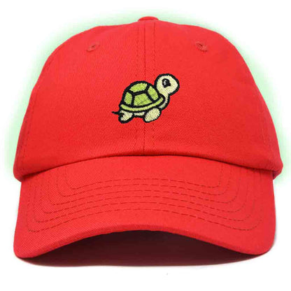 Dalix Turtle Embroidered Glow in the Dark Dad Hat Cotton Baseball Cap Men in Washed Navy Blue