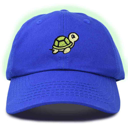 Dalix Turtle Embroidered Glow in the Dark Dad Hat Cotton Baseball Cap Men in Washed Black