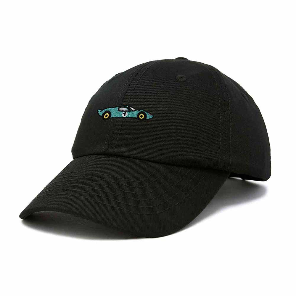 Dalix Grand Touring Embroidered Cap Cotton Baseball Summer Cool Dad Hat Mens in Black