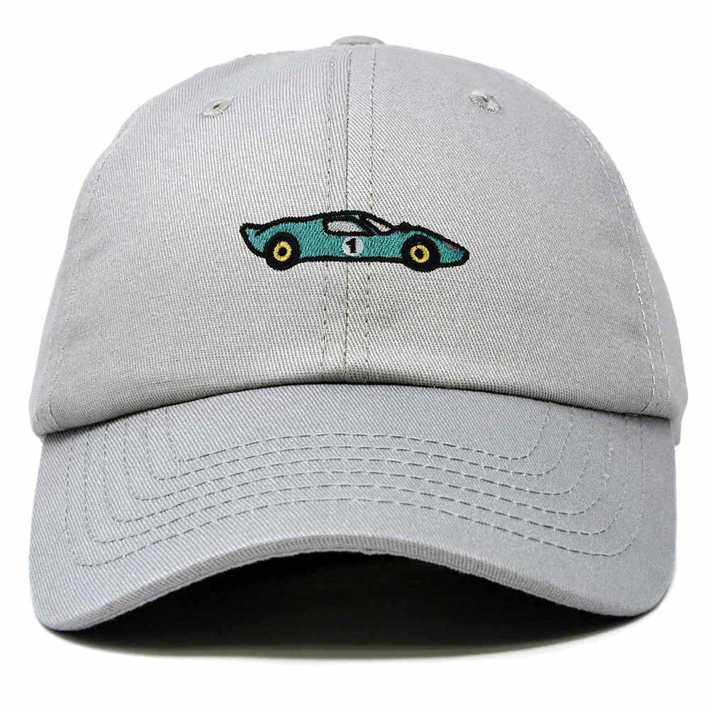 Dalix Grand Touring Embroidered Cap Cotton Baseball Summer Cool Dad Hat Mens in Gray