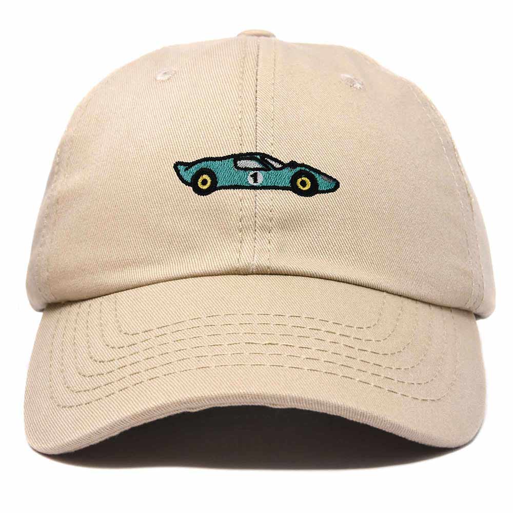 Dalix Grand Touring Embroidered Cap Cotton Baseball Summer Cool Dad Hat Mens in Khaki