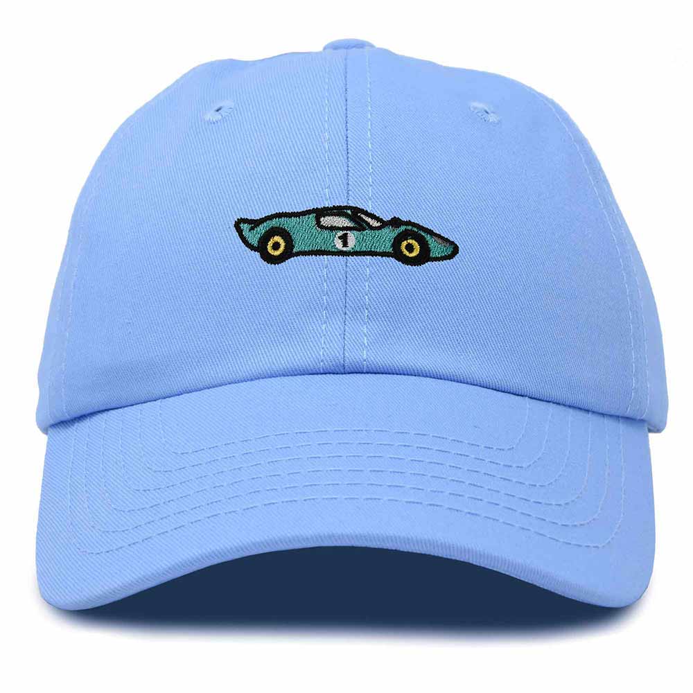 Dalix Grand Touring Embroidered Cap Cotton Baseball Summer Cool Dad Hat Mens in Light Blue