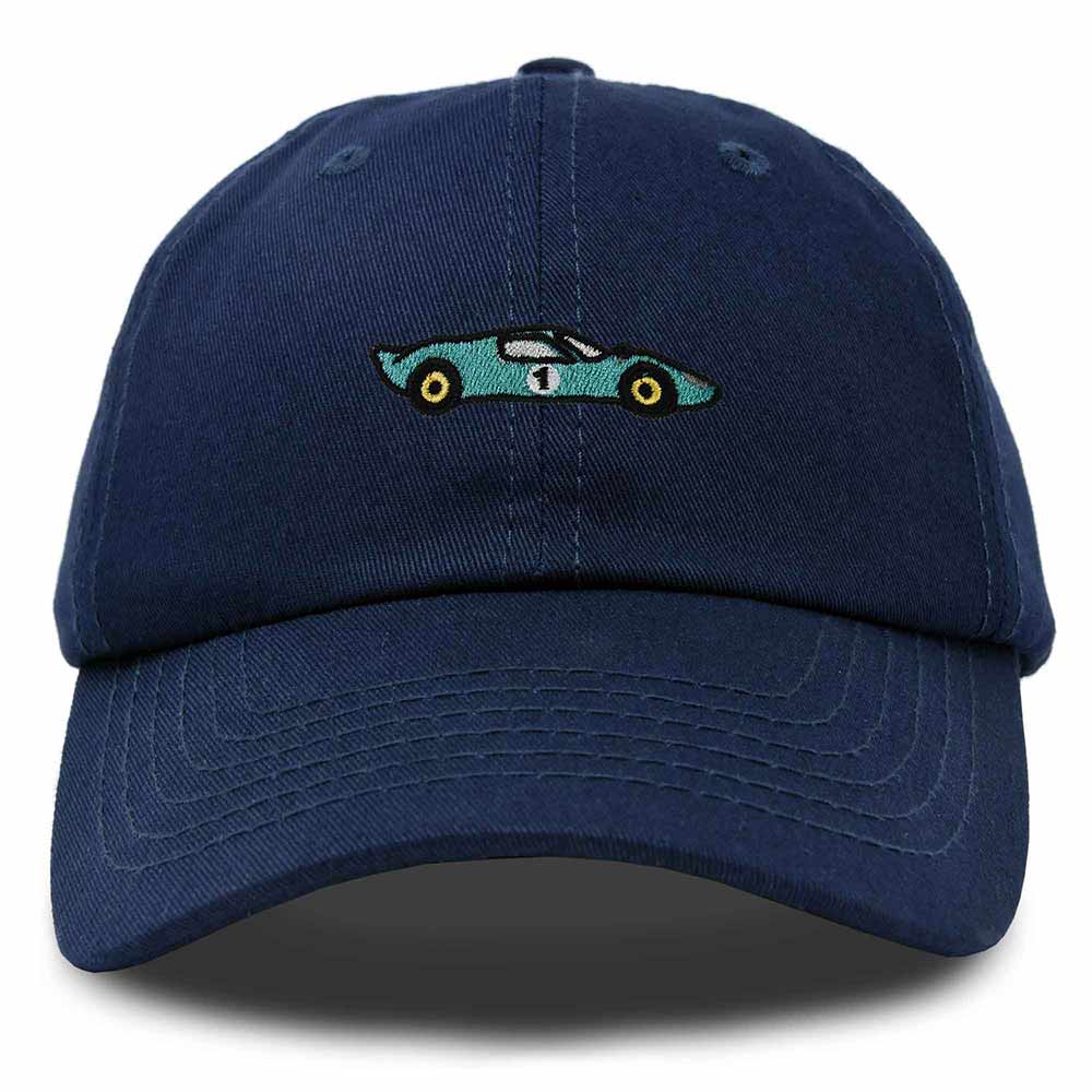 Dalix Grand Touring Embroidered Cap Cotton Baseball Summer Cool Dad Hat Mens in Navy Blue