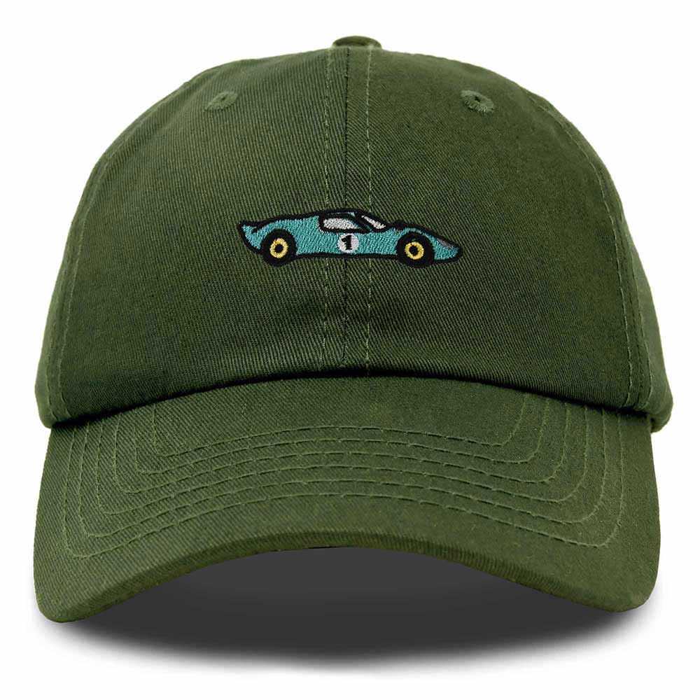 Dalix Grand Touring Embroidered Cap Cotton Baseball Summer Cool Dad Hat Mens in Olive