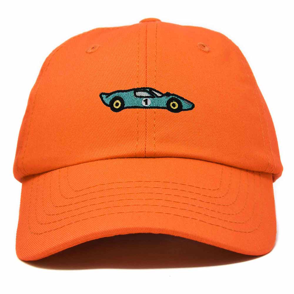 Dalix Grand Touring Embroidered Cap Cotton Baseball Summer Cool Dad Hat Mens in Orange