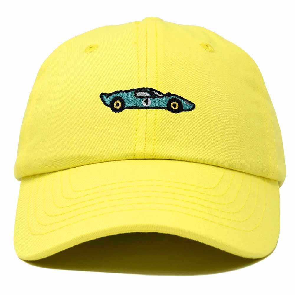 Dalix Grand Touring Embroidered Cap Cotton Baseball Summer Cool Dad Hat Mens in Yellow