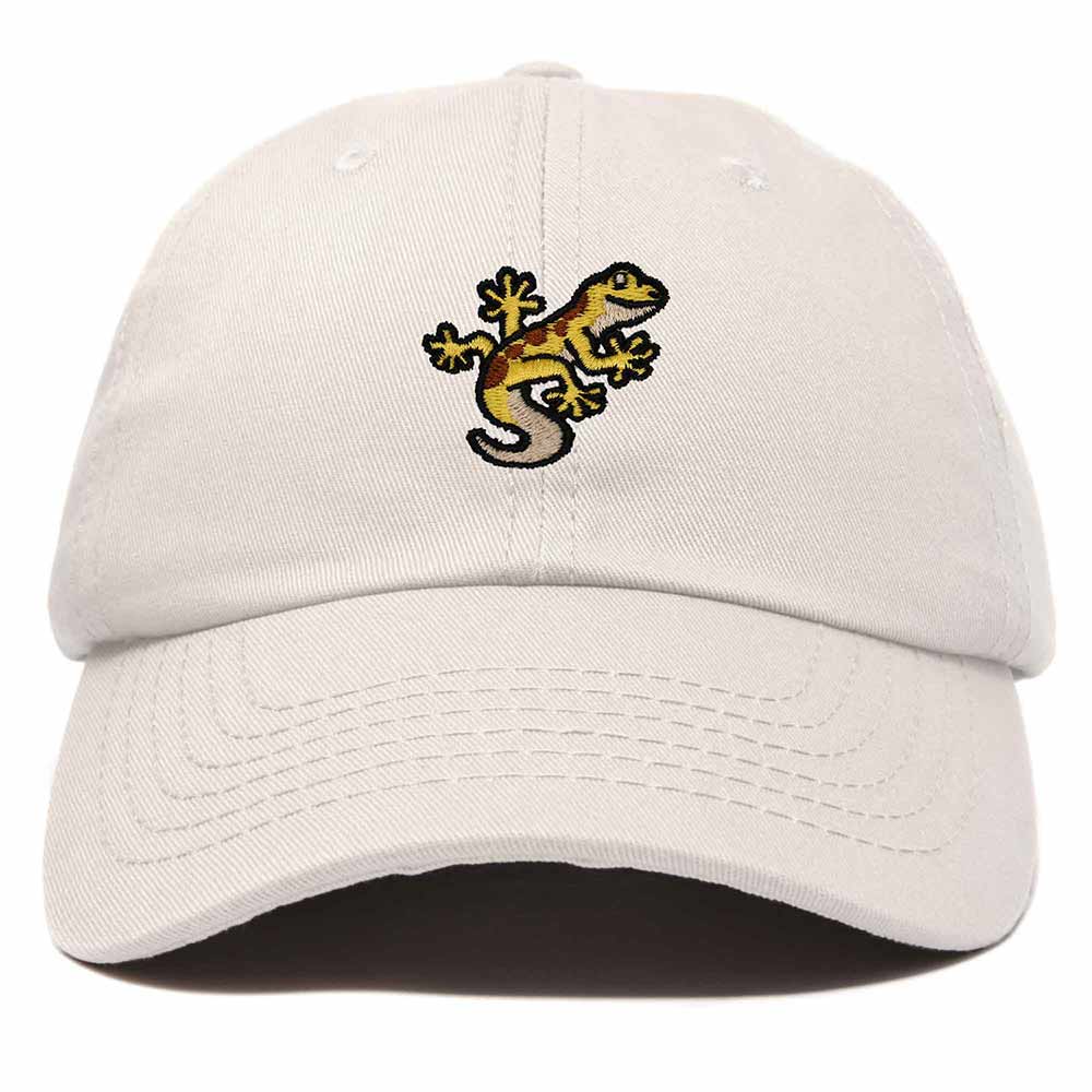 Dalix Gecko Cap Embroidered Mens Cotton Dad Hat Baseball Hat in Beige
