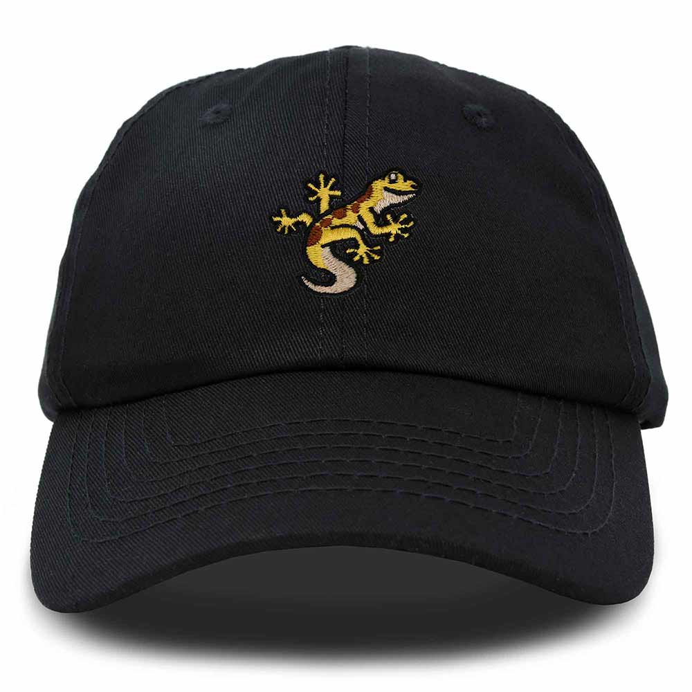 Dalix Gecko Cap Embroidered Mens Cotton Dad Hat Baseball Hat in Black