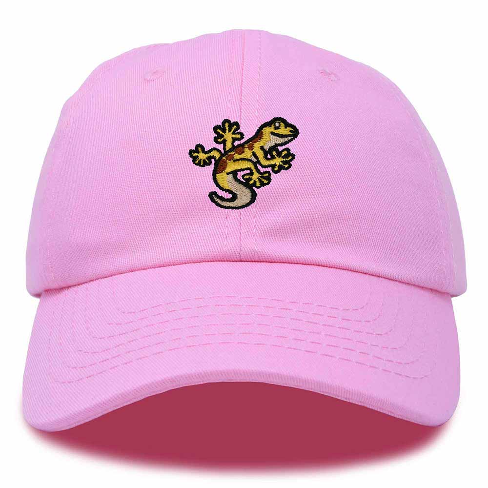 Dalix Gecko Cap Embroidered Mens Cotton Dad Hat Baseball Hat in Light Pink