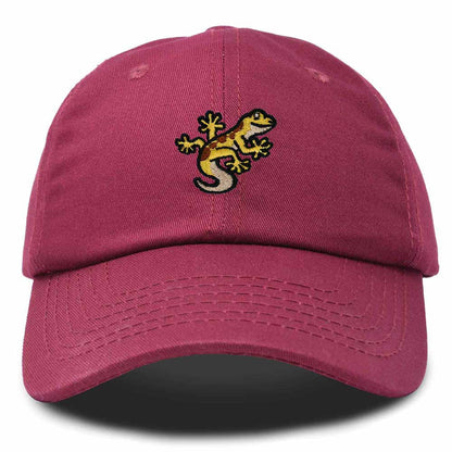 Dalix Gecko Cap Embroidered Mens Cotton Dad Hat Baseball Hat in Maroon