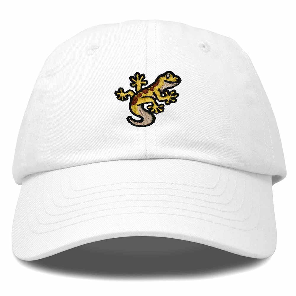 Dalix Gecko Cap Embroidered Mens Cotton Dad Hat Baseball Hat in White