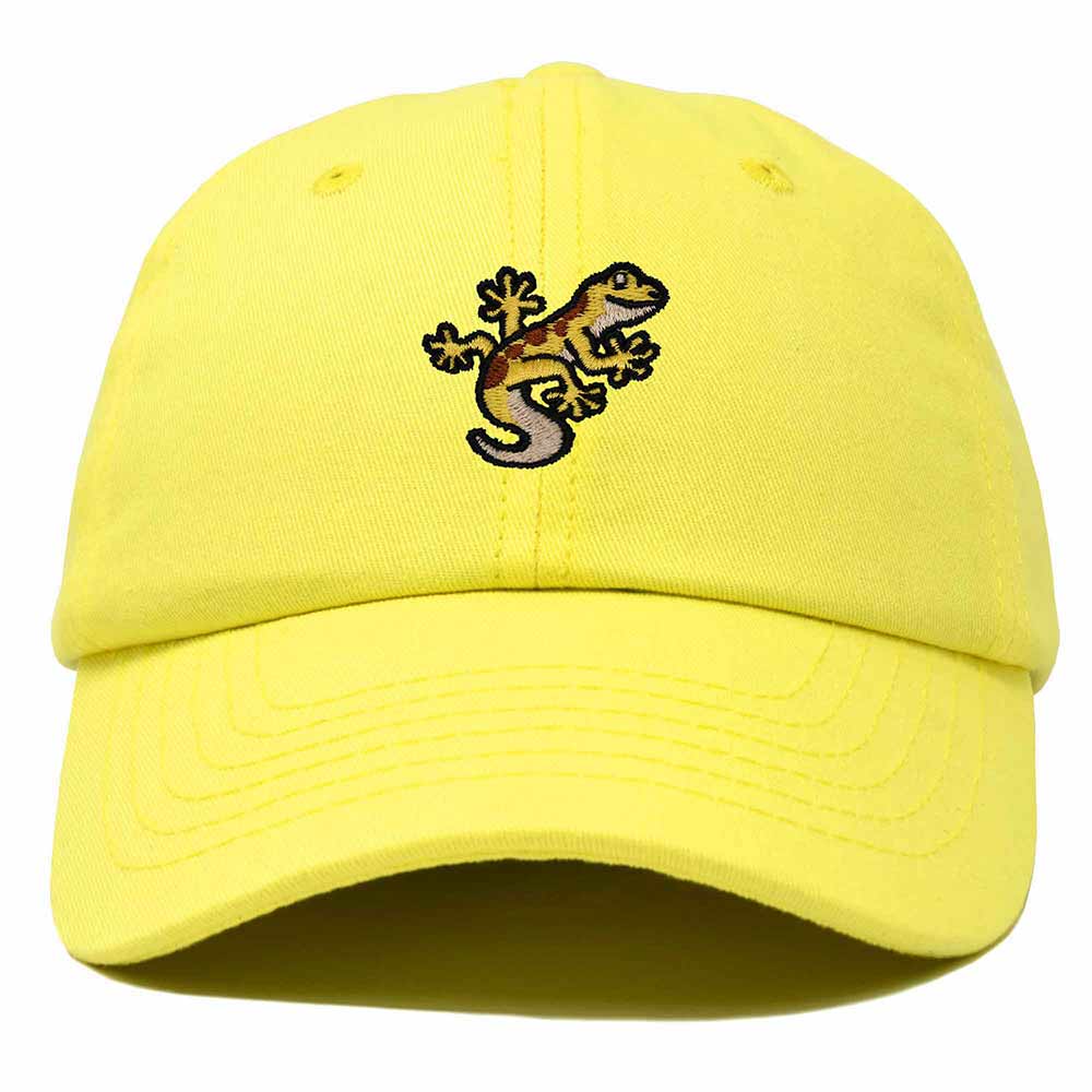 Dalix Gecko Cap Embroidered Mens Cotton Dad Hat Baseball Hat in Yellow