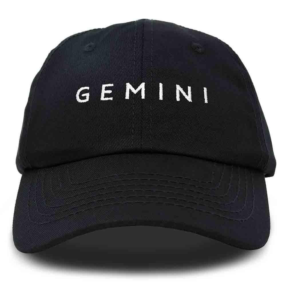 Dalix Gemini Dad Hat Embroidered Zodiac Astrology Cotton Baseball Cap in Beige
