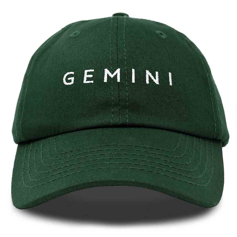 Dalix Gemini Dad Hat Embroidered Zodiac Astrology Cotton Baseball Cap in Yellow