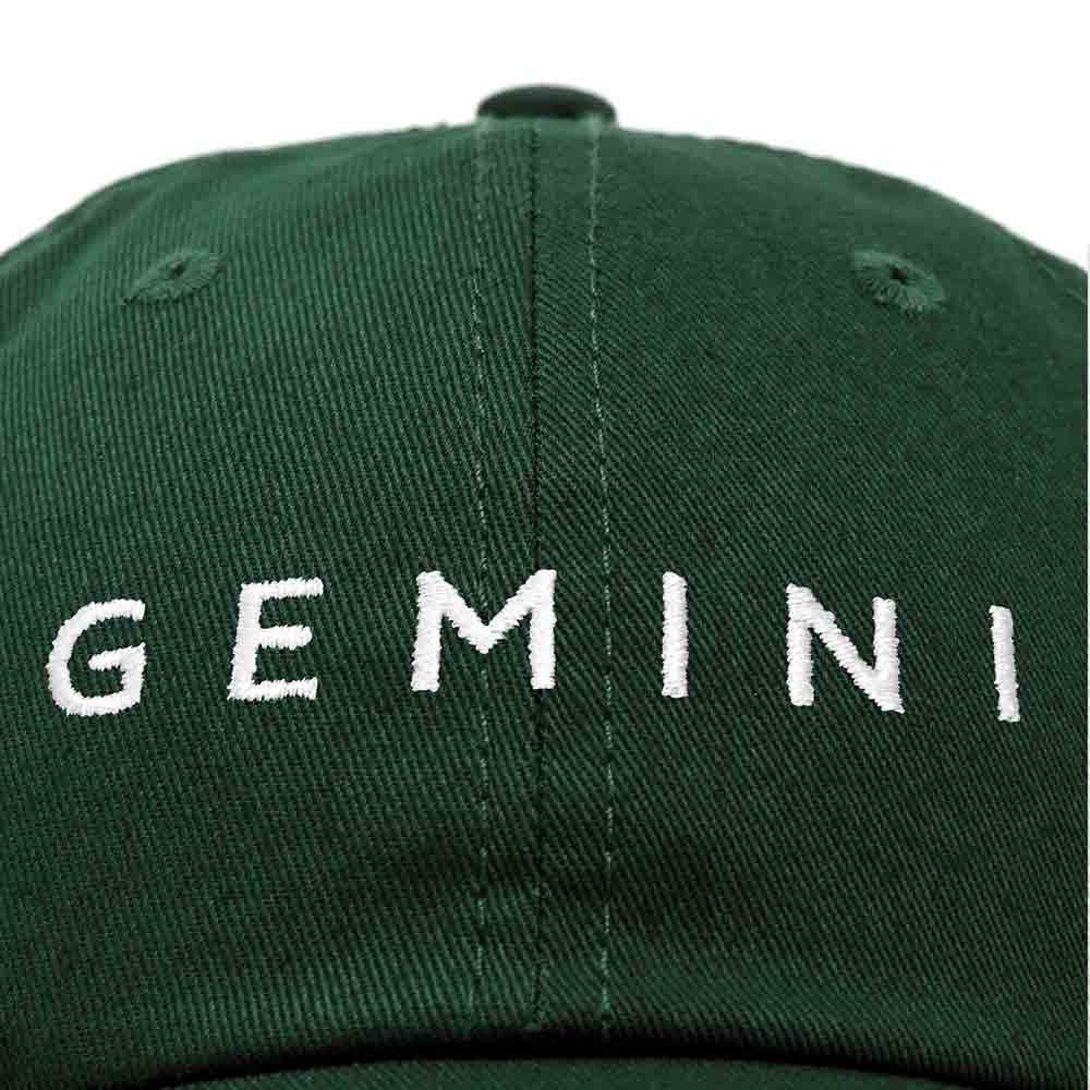 Dalix Gemini Dad Hat Embroidered Zodiac Astrology Cotton Baseball Cap in Navy Blue