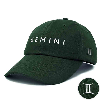Dalix Gemini Dad Hat Embroidered Zodiac Astrology Cotton Baseball Cap in Orange