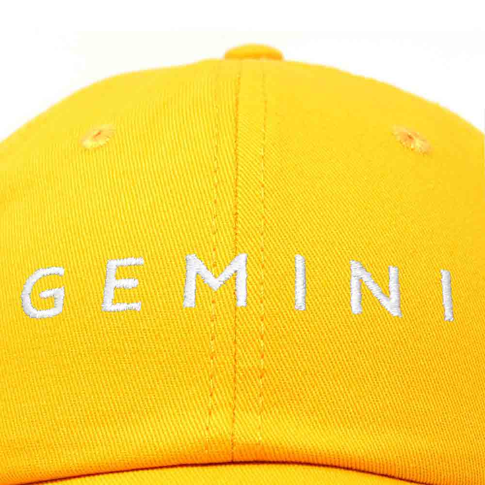 Dalix Gemini Dad Hat Embroidered Zodiac Astrology Cotton Baseball Cap in Teal
