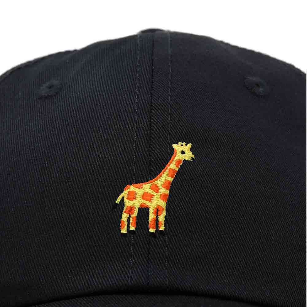 Dalix Giraffe Embroidered Dad Hat Cotton Baseball Cap Women in Black