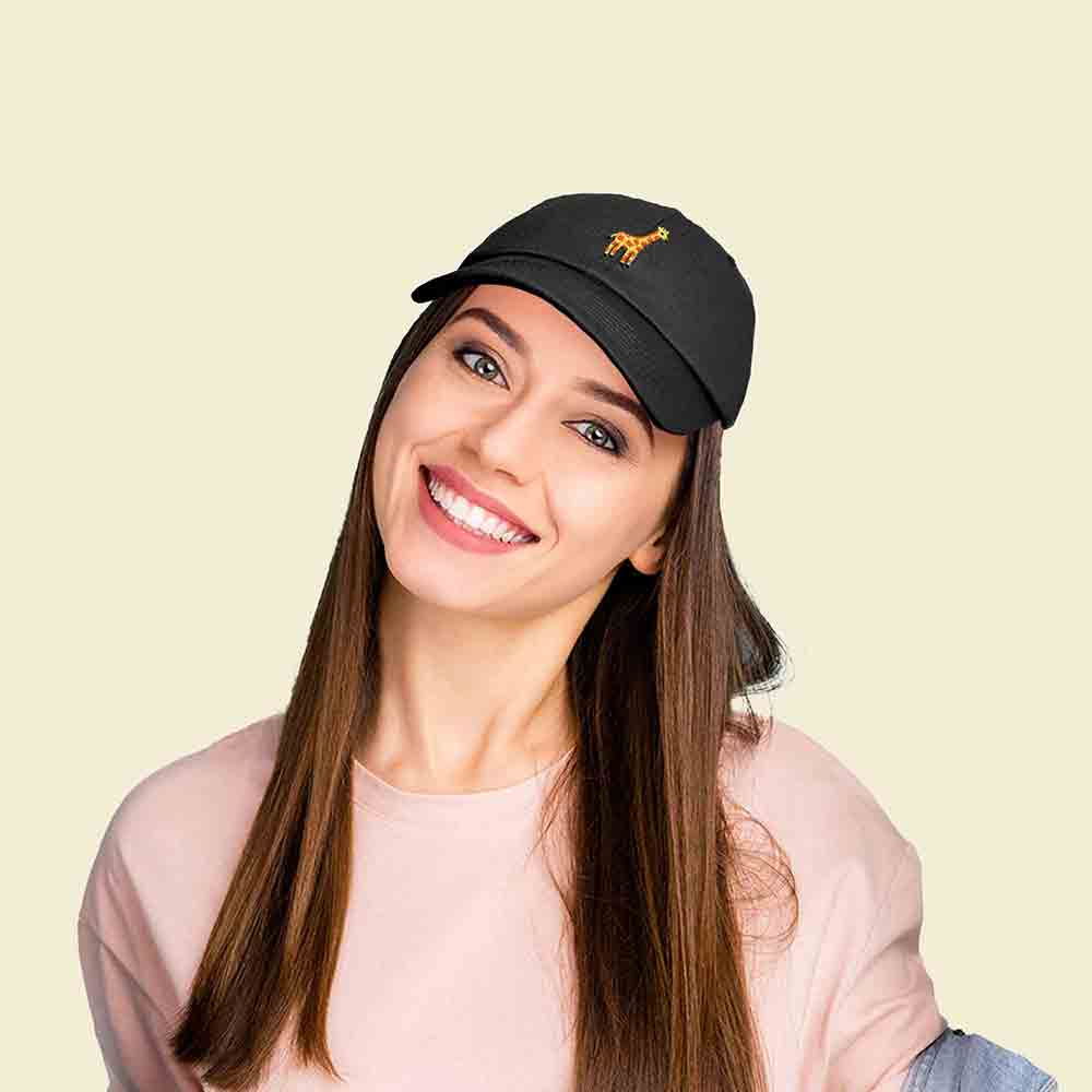 Dalix Giraffe Embroidered Dad Hat Cotton Baseball Cap Women in Gray