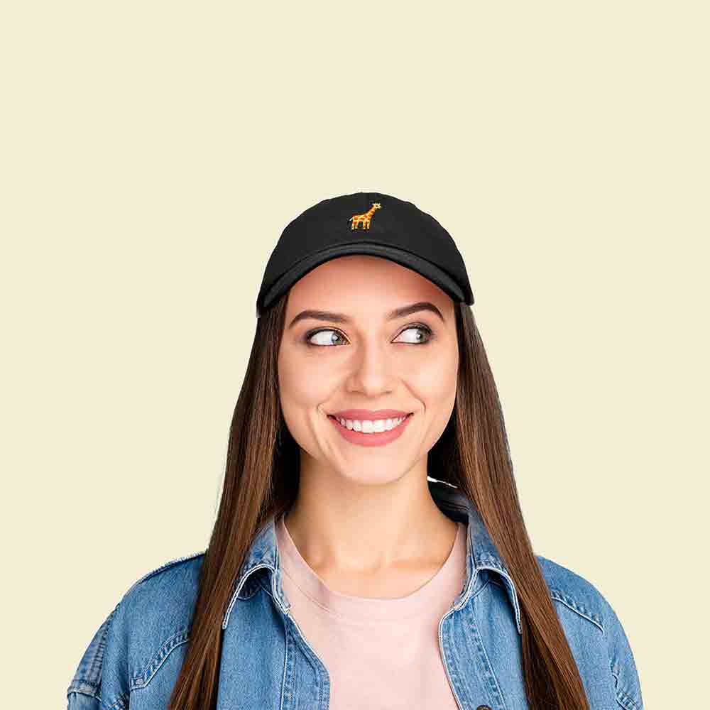 Dalix Giraffe Embroidered Dad Hat Cotton Baseball Cap Women in Hot Pink