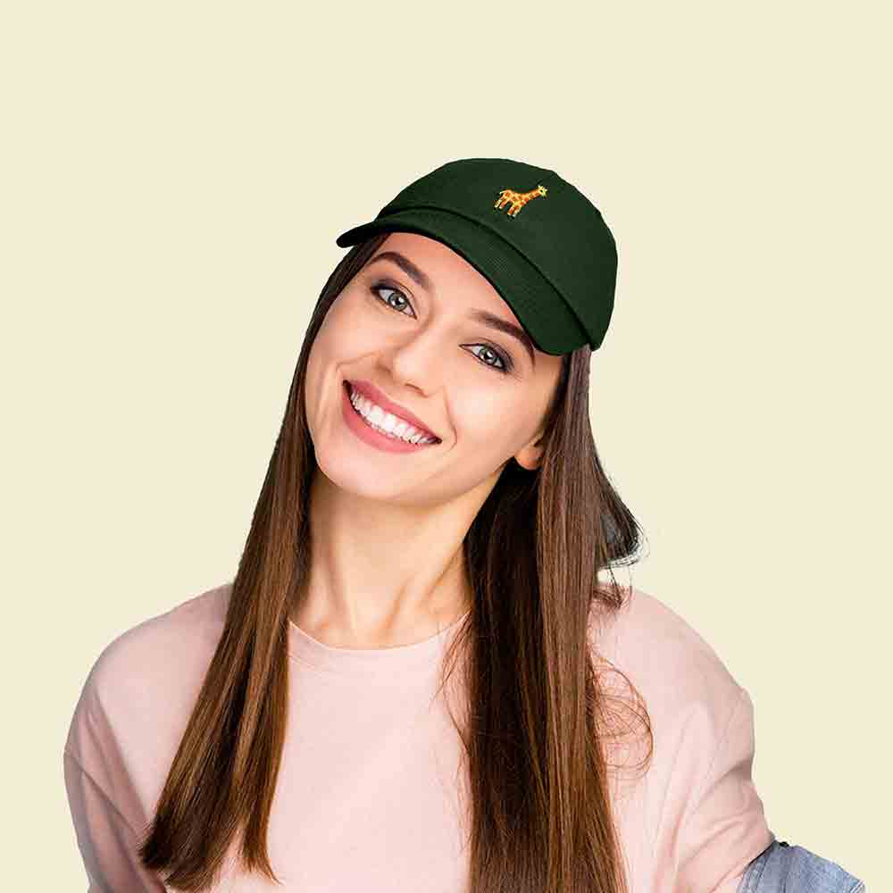 Dalix Giraffe Embroidered Dad Hat Cotton Baseball Cap Women in Purple