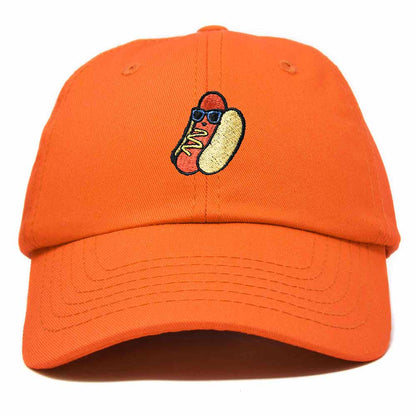 Dalix Hot Dog Embroidered Cap Cotton Baseball Summer Cool Dad Hat Mens in Orange