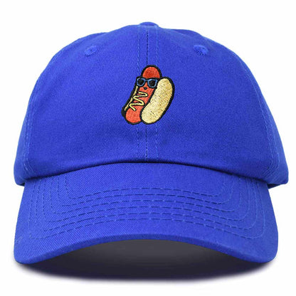 Dalix Hot Dog Embroidered Cap Cotton Baseball Summer Cool Dad Hat Mens in Royal Blue