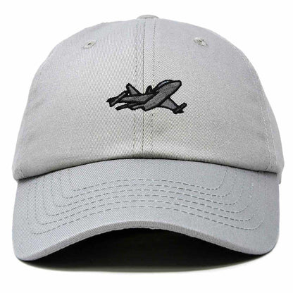 Dalix Jet Fighter Embroidered Cap Cotton Baseball Hat Airplane Jet Men in Gray