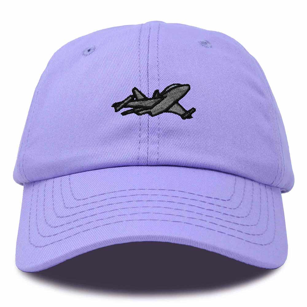 Dalix Jet Fighter Embroidered Cap Cotton Baseball Hat Airplane Jet Men in Lavender