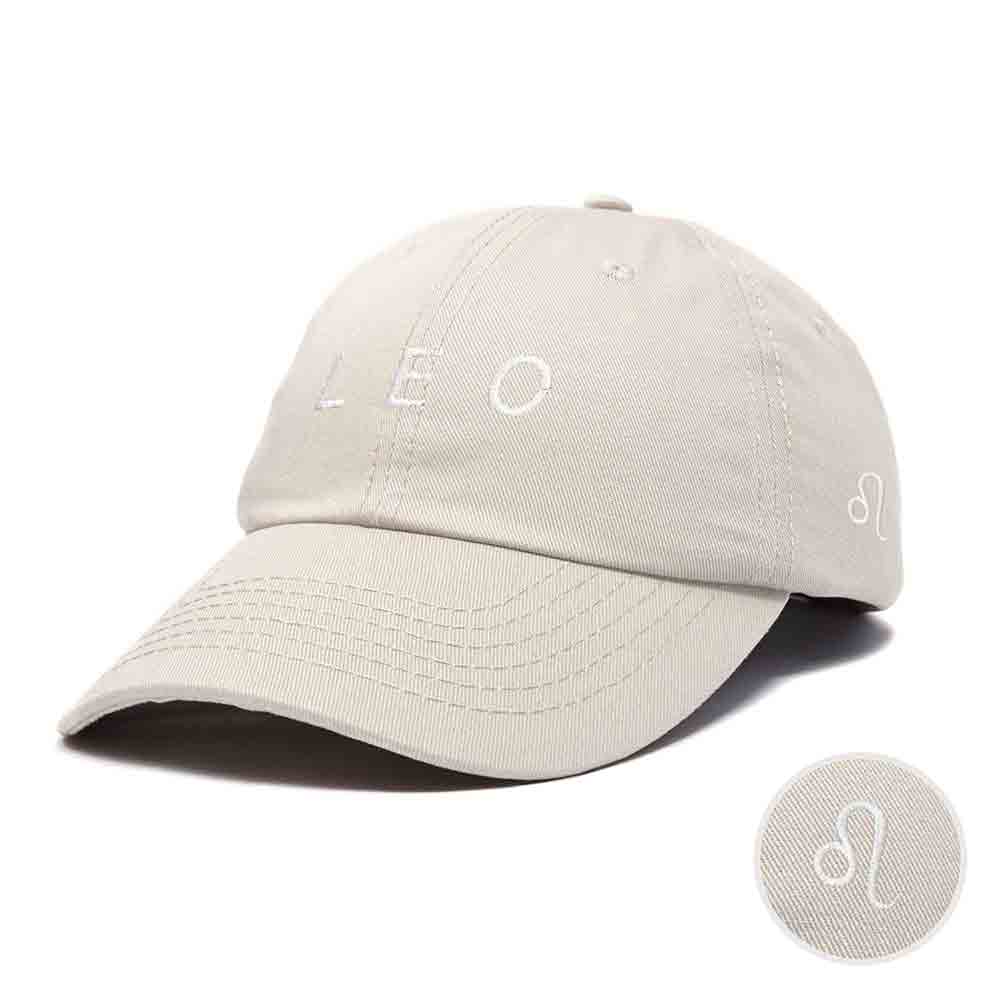 Dalix Leo Dad Hat Embroidered Zodiac Astrology Cotton Baseball Cap in Light Blue