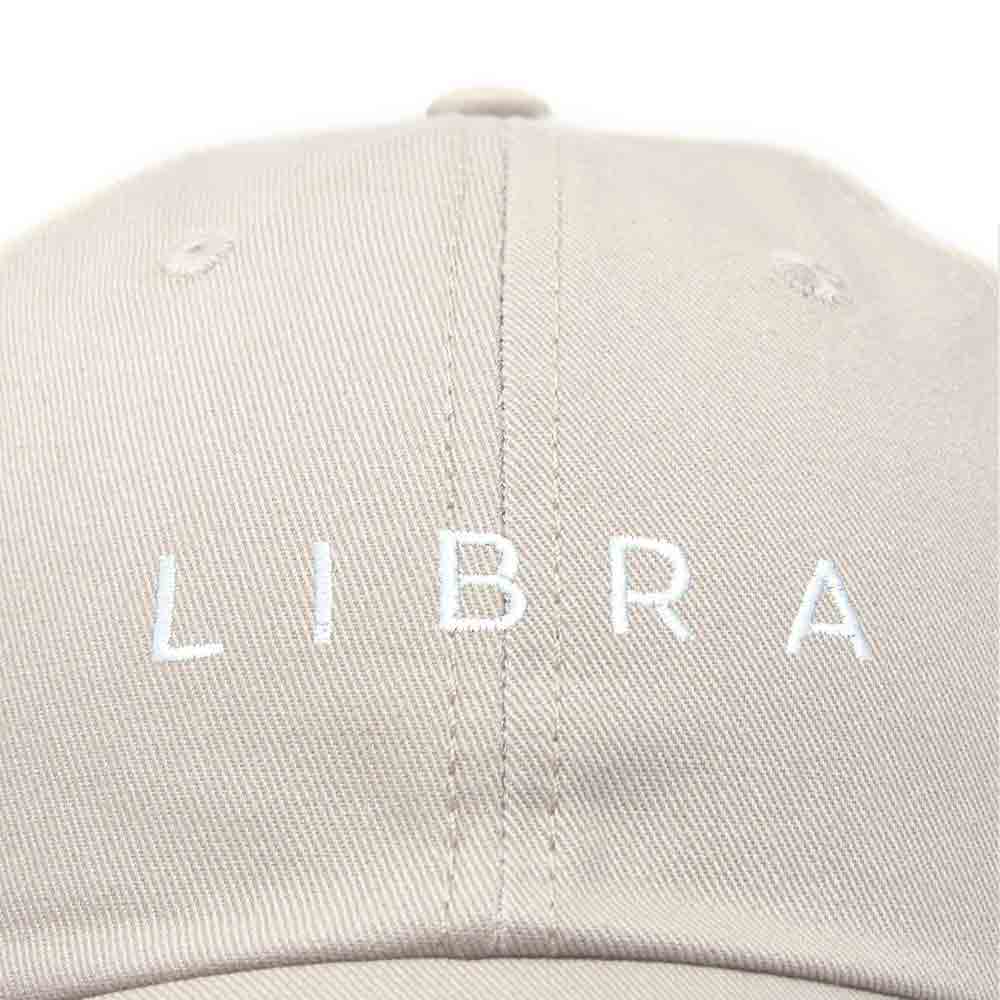 Dalix Libra Dad Hat Embroidered Zodiac Astrology Cotton Baseball Cap in Khaki
