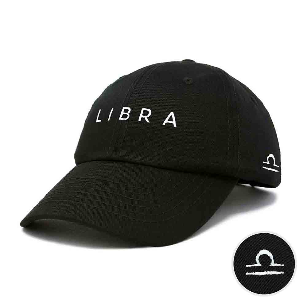 Dalix Libra Dad Hat Embroidered Zodiac Astrology Cotton Baseball Cap in Gold