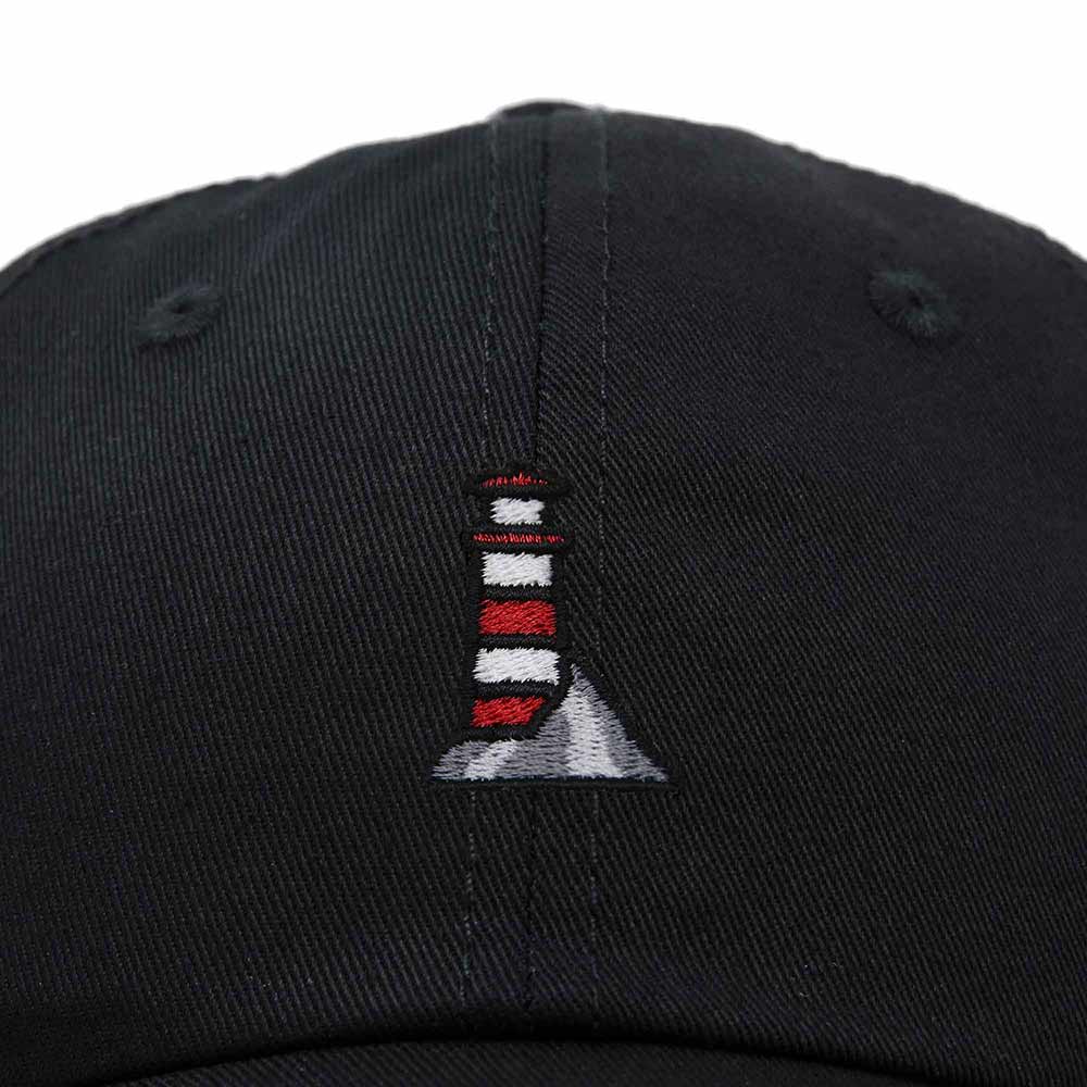 Dalix Lighthouse Embroidered Cap Cotton Baseball Hat Nautical Womens in Black