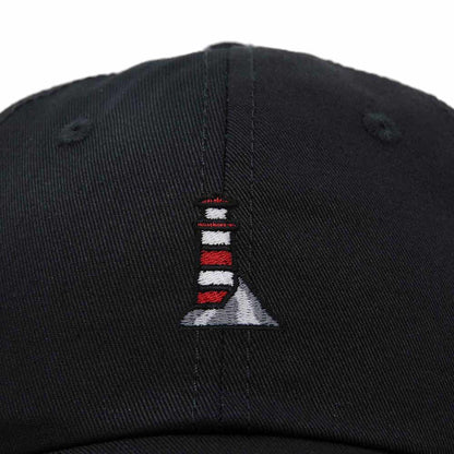 Dalix Lighthouse Embroidered Cap Cotton Baseball Hat Nautical Womens in Black