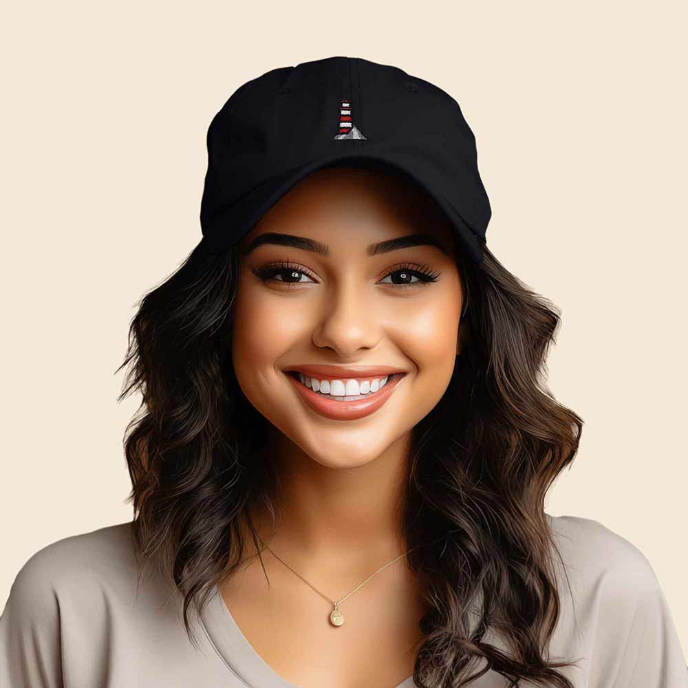 Dalix Lighthouse Embroidered Cap Cotton Baseball Hat Nautical Womens in Black