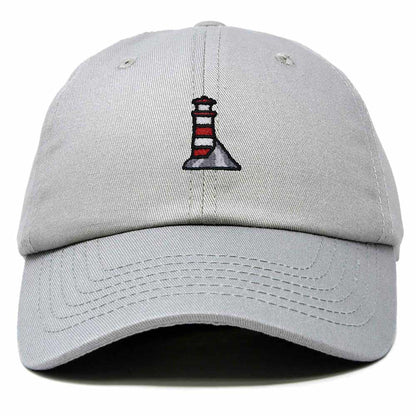 Dalix Lighthouse Embroidered Cap Cotton Baseball Hat Nautical Womens in Gray