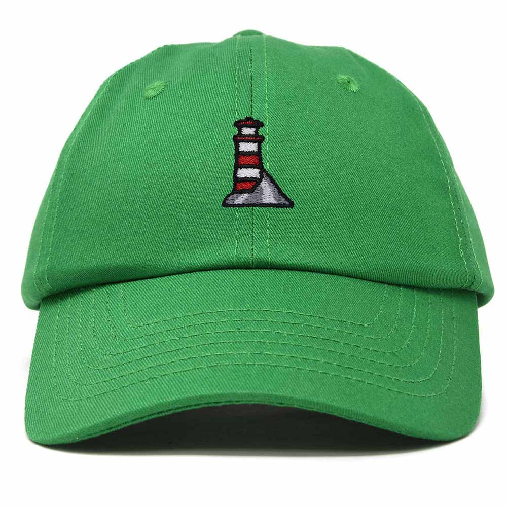 Dalix Lighthouse Embroidered Cap Cotton Baseball Hat Nautical Womens in Kelly Green