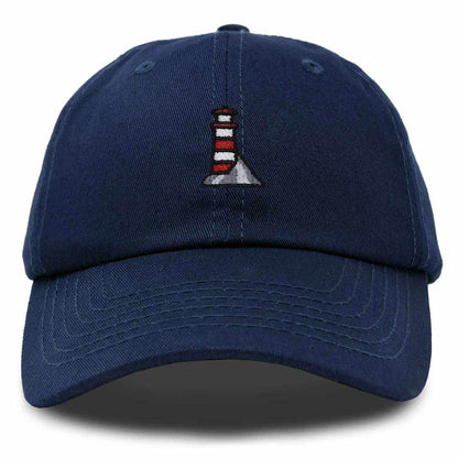 Dalix Lighthouse Embroidered Cap Cotton Baseball Hat Nautical Womens in Navy Blue