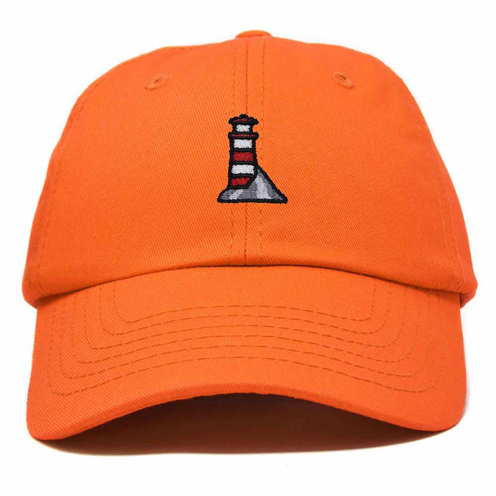Dalix Lighthouse Embroidered Cap Cotton Baseball Hat Nautical Womens in Orange