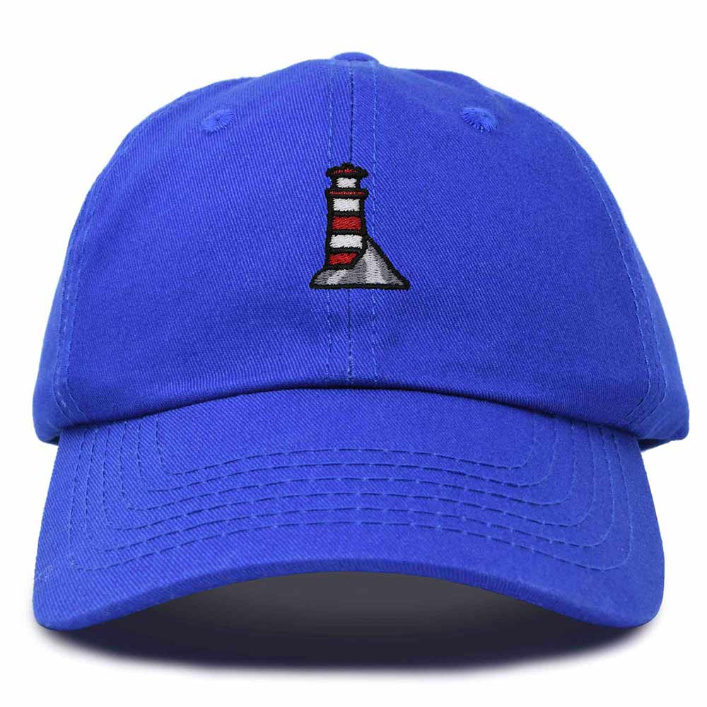 Dalix Lighthouse Embroidered Cap Cotton Baseball Hat Nautical Womens in Royal Blue