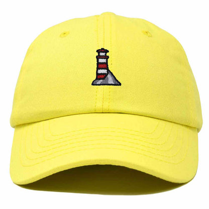 Dalix Lighthouse Embroidered Cap Cotton Baseball Hat Nautical Womens in Yellow