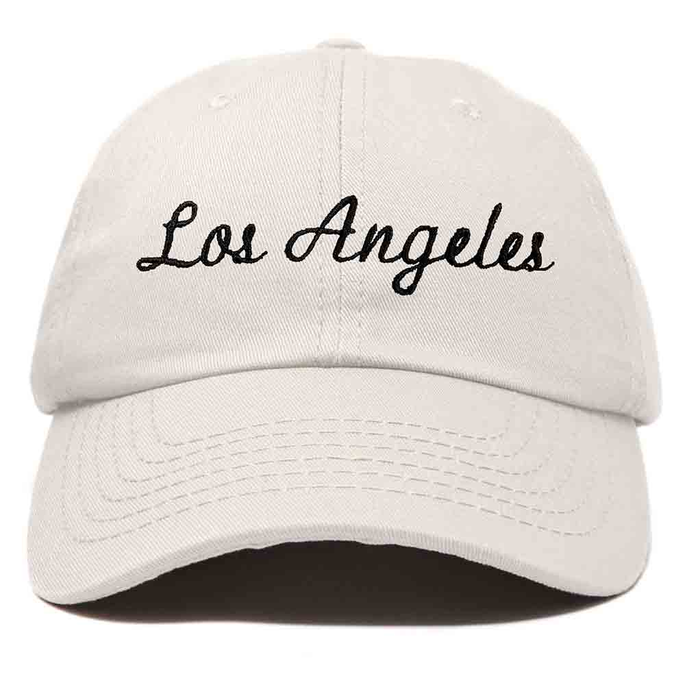 Dalix Los Angeles Embroidered Cotton Dad Cap Summer LA Baseball Hat  in Kelly Green