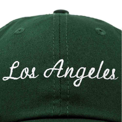Dalix Los Angeles Embroidered Cotton Dad Cap Summer LA Baseball Hat  in Navy Blue