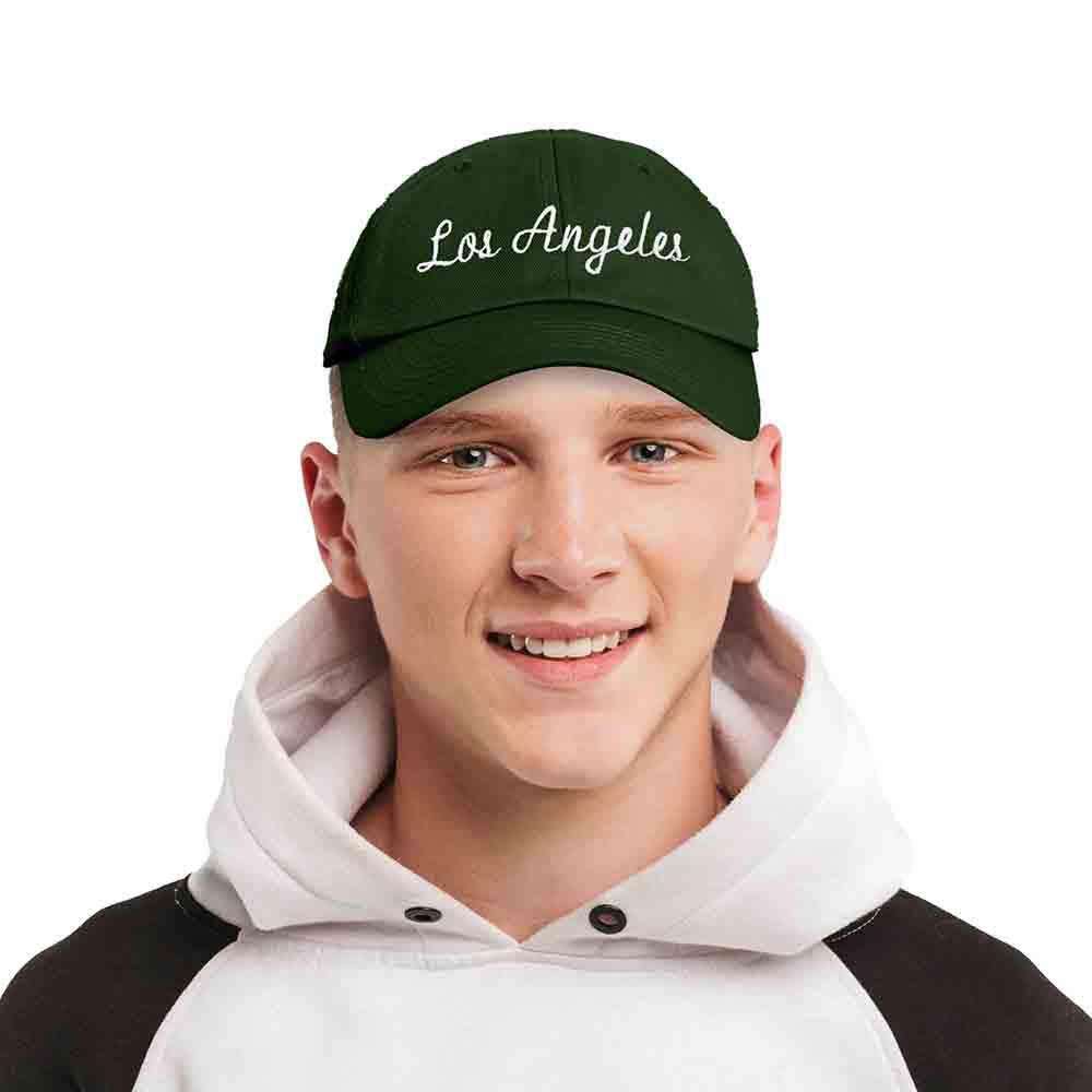 Dalix Los Angeles Embroidered Cotton Dad Cap Summer LA Baseball Hat  in Purple