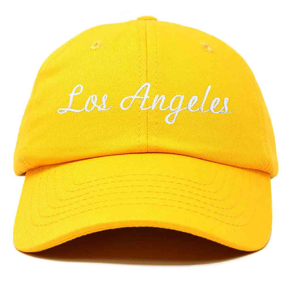 Dalix Los Angeles Embroidered Cotton Dad Cap Summer LA Baseball Hat  in Royal Blue