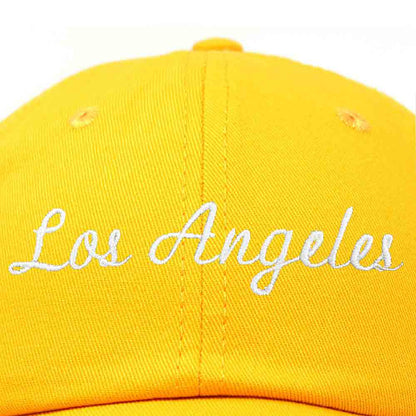 Dalix Los Angeles Embroidered Cotton Dad Cap Summer LA Baseball Hat  in Teal