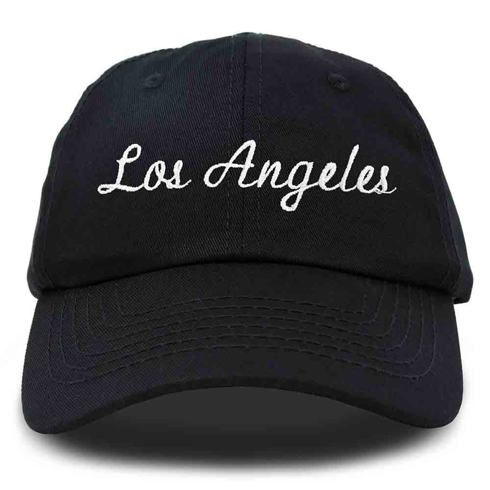 Dalix Los Angeles Embroidered Cotton Dad Cap Summer LA Baseball Hat  in Beige