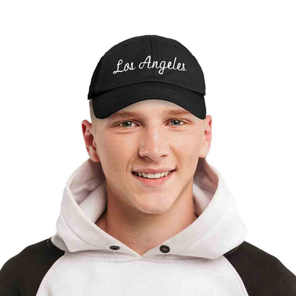 Dalix Los Angeles Embroidered Cotton Dad Cap Summer LA Baseball Hat  in Gray