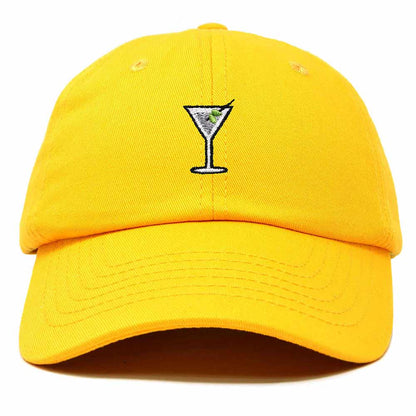 Dalix Martini Embroidered Cap Cotton Baseball Cute Cool Dad Hat Womens in Gold